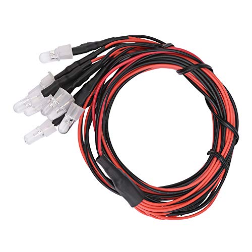 Juego de Faros Delanteros RC, Lámparas LED de Luz para Auto Transmisión Modelos, Instalación Cómoda, Larga Vida útil, para Ventiladores Carreras Nocturnas, Blanca + Iluminación Roja, 8pcs