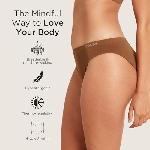 Image of Boody -Classic Bikini -Women's Underwear -Mid Rise, Moderate-Full Coverage Fit -Soft, Flat-Ribbed Waistband -Bamboo Viscose
