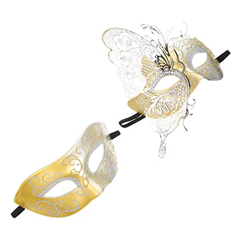 Masques de Couple Halloween Healeved Haute Qualité en Métal Ciselé