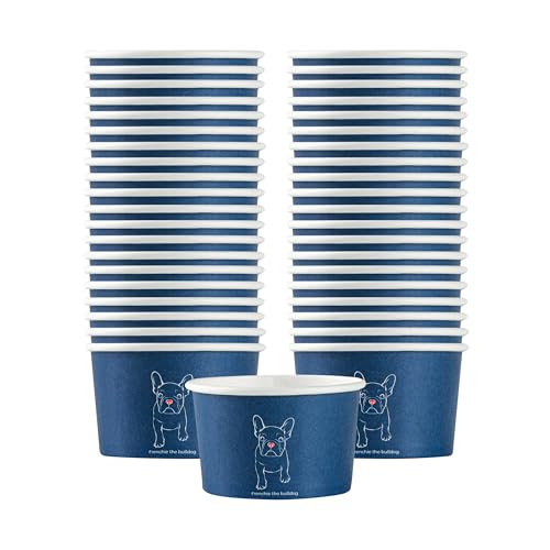 Image of Restaurantware Blue 50 Count To Go Cup Disposable 3 x 3 x 1.8 Inches Paper Mini Cup Grease-Resistant Cup Recyclable Durable Design