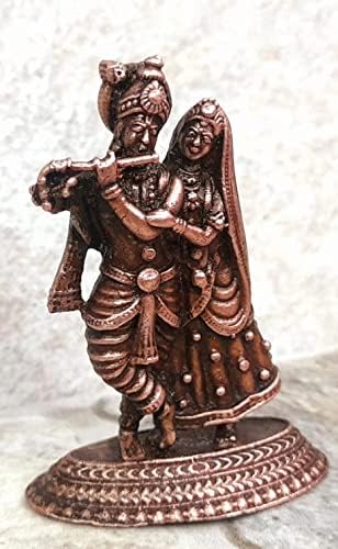 Image of Radha Krishna Copper Murti | Idol - 1.9 Inch | 50 g
