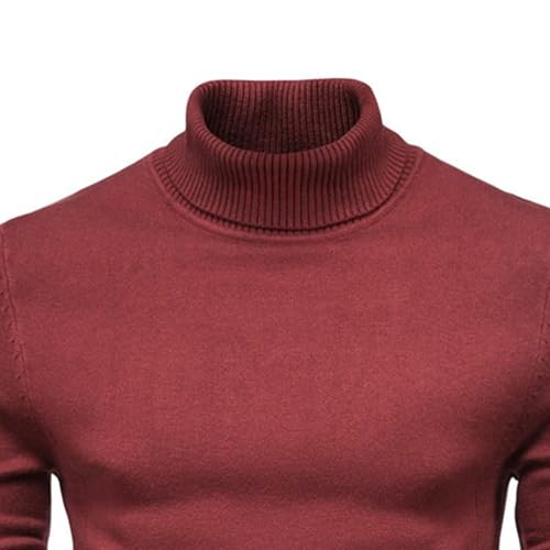 Men's Turtleneck Sweater 2 Pack Set Long Sleeve Thermal Cotton Pullover Slim Fit Knitted Lightweight Sweaters4