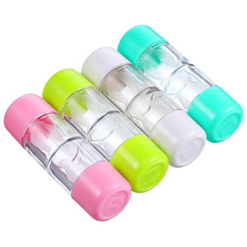 SMASOLO 4 Piezas Estuche Rígido para Lentes de Contacto Rgp de Unidades Colores Rosa Azul y Verde Práctico y Portátil para Guardar Lentillas y Accesorios de Lentes Contacto