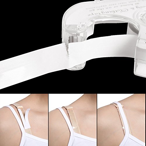 Double Sided Body Tape Invisible Lingerie Tape Adhesive Clothing Tape with Dispenser for Bra Clothes Dress, 5m / 16ft4