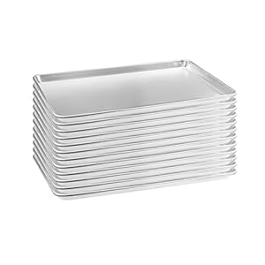 HARDURA Aluminum Baking Sheet Pan 18”L X 13”W X 1”H Cookie Sheet, 12Packs, For Oven in Bakery & Restaurant, Kitchen