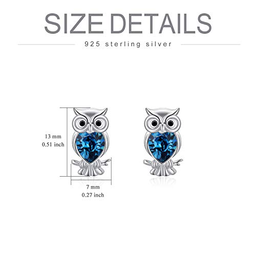 AOBOCO 925 Sterling Silver Panda/Koala/Owl/Turtle/Crab/Giraffe/Sloth Cute Animal Stud Earrings, Embellished with Crystals from Austria4