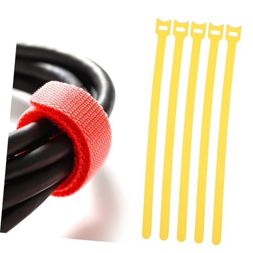 NOLITOY 100 piezas cintas reutilizables para envolver cables, correas con gancho y bucle, organizador para cables de carga, amarillo miniatura 5