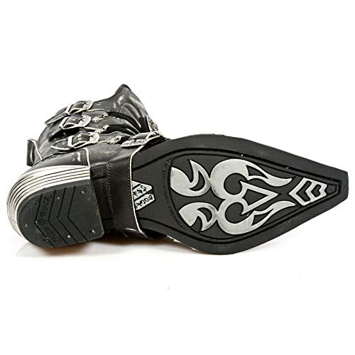 New Rock M.7993-S3 Stivali Uomo di Pelle Nera e