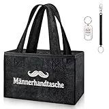 CASEBOT Männerhandtasche Bier Filz mit 6 Fächern - Bierträger Getränketasche mit Flaschenöffner für 0,33L/0,5L Flaschen - Lustige Geschenk für Männer Geburtstag, Papa, Freund