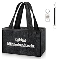 CASEBOT Männerhandtasche Bier Filz mit 6 Fächern - Bierträger Getränketasche mit Flaschenöffner für 0,33L/0,5L Flaschen - Lustige Geschenk für Männer Geburtstag, Papa, Freund