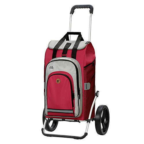 Andersen Shopper Royal mit 3-Speichenrad Alu klappbar mit Rad Ø 25cm und 62 Liter Tasche Hydro 2.0 mit Kühlfach rot