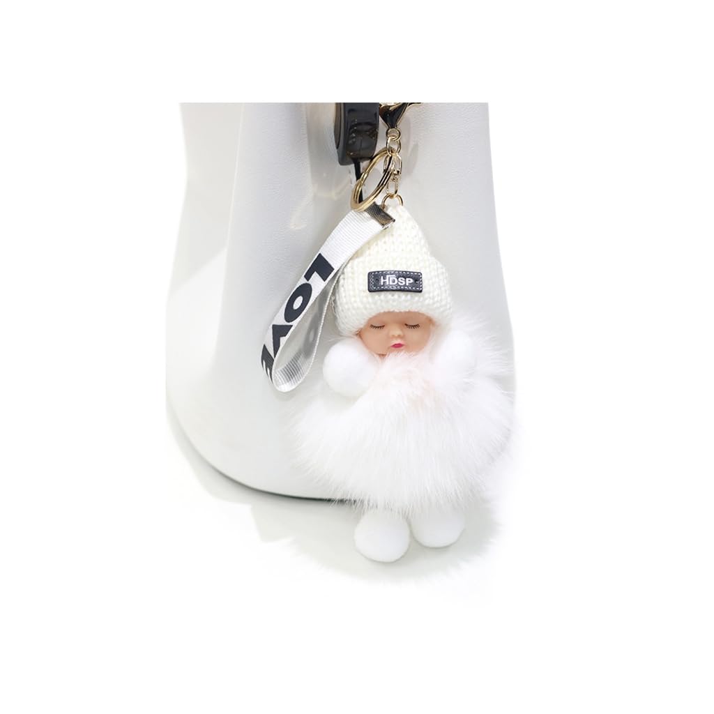 YPREWY Sleeping Baby Keychain Soft Small Decorations Charm Accessories Keyring Decorative Toy for Backpack Purse