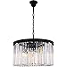 Urban Classic Sydney Collection Chandelier D:26in H:13.5in Lt:8 Matte Black Finish (Royal Cut Crystals)