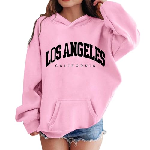 Sudadera con capucha para niñas, manga larga, suave y cálida, con estampados de letras únicos, ideal para uso diario, fiestas de Halloween y salidas casuales, disponible en múltiples tallas. (11-12