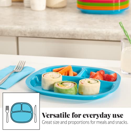 Us Acrylic 9254 Harmony 3-Compartment Divided Plastic Kids Tray In 4 Calypso Colors thumb #3