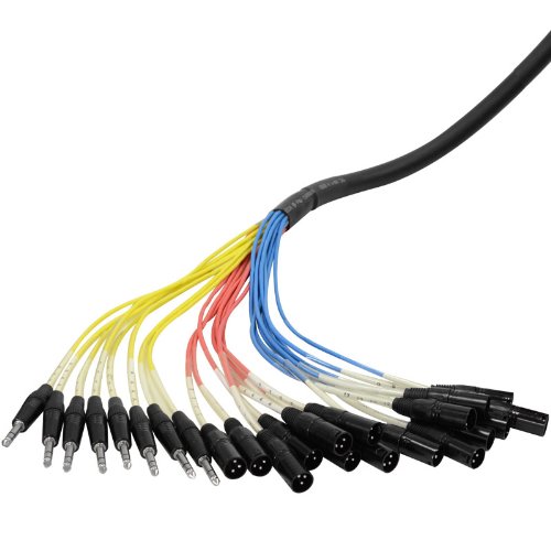 Sismic Audio SAJT-16x8x50 - 16 canali 50' XLR Snake Cable con ritorno da 1/4"