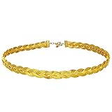 PartyforU Goldener Wikinger keltischer Kreis - Vicking Mittelalter Geflochtene Vintage Krone für Männer Frauen Renaissance Cosplay Zubehör