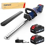 NANWEI ヘッジトリマー 充電式 電動ヘッジトリマー ブラシレスモーター 有効刈り込み幅480mm 切断径18mm 両刃駆動 高速往復刈り コードレス電動トリマー ガーデントリマー 生け垣トリマー 草刈りバリカン 剪定バリカン 植木バリカン 4.0Ahバッテリー2個付き PSE認証済