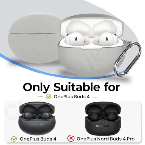 Image of Silicone Case Cover Compatible for OnePlus Buds 4 -Grey
