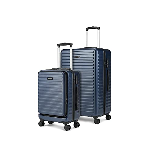 Image of Assembly Large Check in 28 Inches & Cabin Luggage 20 Inches Polycarbonate Set of 2 - Premium Hardsided Suitcase Trolley - Navy Blue