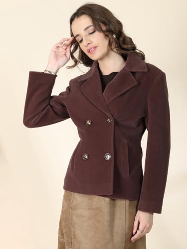 Image of PLAGG Women's Notched Lapel Short Overcoat
