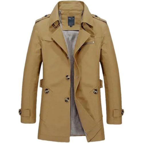 Veste longue décontractée pour homme en coton costume street casual léger