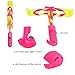 Rocket Slingshot Flying Toys with LED Lights - 12 Pcs Kids Outdoor Game with 12 Launchers + 12 Arrow Helicopters, Glow in The Dark Party Supplies