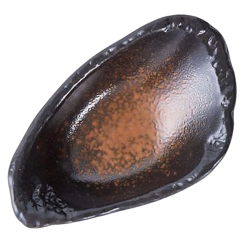 ROMISBABA Recipiente para Salsa de Cerámica Diseño en Forma de Concha, Antideslizante y Fácil de Limpiar, Adecuado para Complementos de Cocina y Utensilios