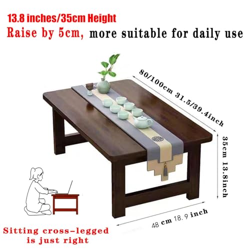 YHGSYXL Japanese Floor Table Bamboo Japanese Folding Table Portable Solid Wood Japaneses Coffee Table, No Assembly Folding Coffee Table for Sitting on The Floor, Easy Storage by YHGSYXL - Image 5