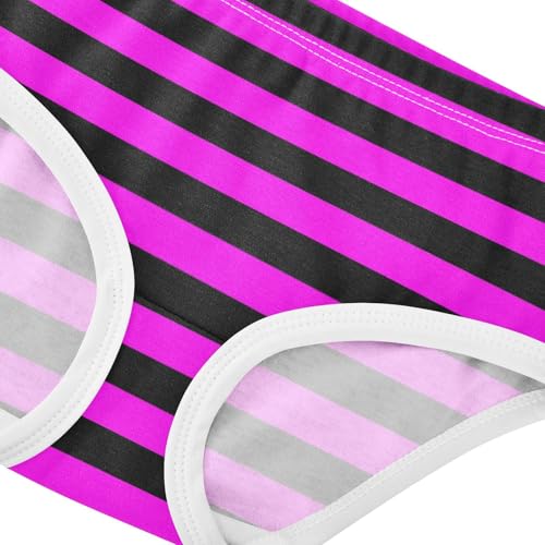 Black Hot Pink Stripe Toddler Girls's Underwear 2T4