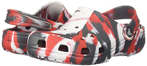 Image of Crocs Unisex-Adult Classic Marble Clogs - Flame White