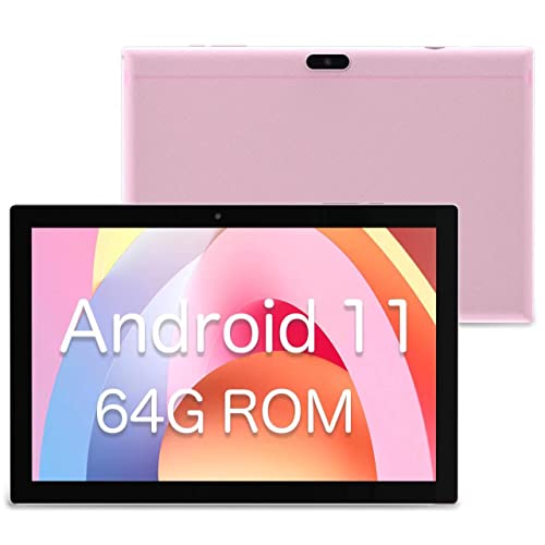 Tablet 64Gb 10 Inch Tablet, Android 11 Tablets, 6000Mah Battery Quad Core Hd Touch Screen Tableta Computer, With Wifi Bt Google Play Tabletas. (Pink) #TOP5