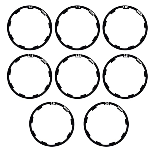 SeonFook 8PCS Bicycle Flywheel Washer Spacer Cassette Headset Gasket Hub Bottom Bracket Axle Aluminium Alloy Flywheel Hub Washer for MTB Road Bike 1mm 1.5mm 1.85mm 2.18mm 2.35mm 2.5mm and 2mm x 2