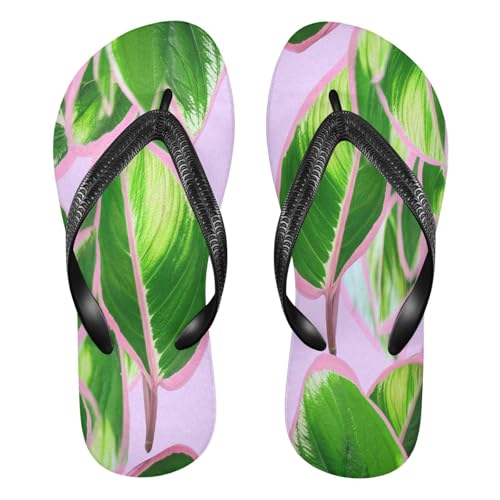 Nander Green Leaves Sandal Flip Flops of Men's & Women's,Beach Slippers Flip Flops Shower Shoes