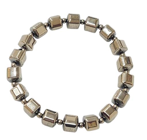BluDiamond Golden Pyrite Bracelet Original पाइराइट ब्रेसलेट Pyrite Stone Bracelet Certified Cube Shape Trending Pyrite Bracelet 22 Beads Pyrite Crystal Bracelet For Men (B0CV9TRBK9) Amazon Price History, Amazon Price Tracker