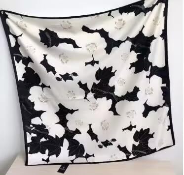 JN&LULU Women's satin square scarf Fashion pattern large hair scarf wrap headscarf 35" x 35"4