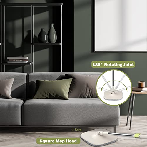 Suntage Spin Mop Bucket Floor Cleaning System, Flat Floor Mop Bucket Set With 2 Refills, Beige #TOP1