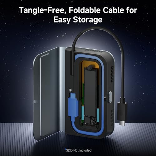 Cable Matters 40Gbps Foldable USB4 SSD Enclosure with Active Cooling for NVMe M.2 (M / B+M Key) - Up to Read: 3800MB/s, Write: 3600MB/s, Tool-Free, M.2 SSD Enclosure, Thunderbolt 4/5 Compatible - Image 3