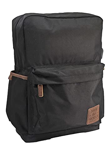 Save the Ocean Recycled Black Traditional Backpack (Black)
