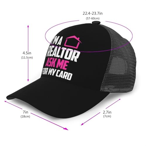 I'm A Realtor Mesh Baseball Cap - Classic Adjustable Peaked Cap, Trucker Hat for Men and Women3