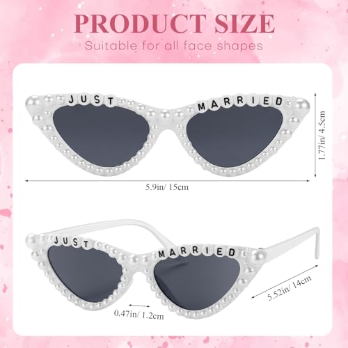WantGor Cat Eye Sunglasses for Women, Bachelorette Party Bride to Be Gifts Bride Sun Glasses Bridal Engagement Decorations4