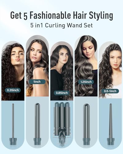 Foto von BESTOPE PRO 25mm Lockenstab, Keramik-Welleneisen für Haare mit Negativen Ionen, 8 Einstellbaren Temperaturen, 30S - Schnelles Aufheizen, 60Min Auto - Abschaltung, Handschuh, 2 Klammern, Roségold