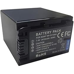 Bateria Para Videocamara Sony Handycam XITAIAN 7.4V 3410mAh 25Wh NP-FV100A Batería de Repuesto para videocámara para Sony NP-FV30, NP-FV50, NP-FV50A, NP-FV70, NP-FV70A, NP-FV100, NP-FV100A
