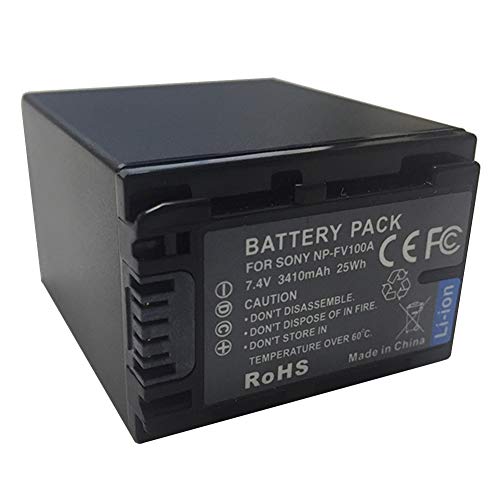 XITAIAN 7.4V 3410mAh 25Wh NP-FV100A Batterie de caméscope de Remplacement pour Sony NP-FV30, NP-FV50, NP-FV50A, NP-FV70, NP-FV70A, NP-FV100, NP-FV100A