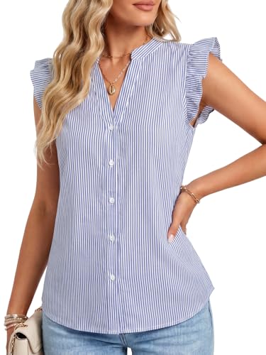 Image of Women's Dressy Striped V Neck Blouse