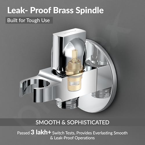 Image of Plantex 2 in 1 Angle Cock with Health faucet and Hand Shower Holder /Angle Valve for Bathroom /Hand shower Bracket /Angle Valve with Faucet Bracket /Bathroom Accessories - Pack of 1(AC22)
