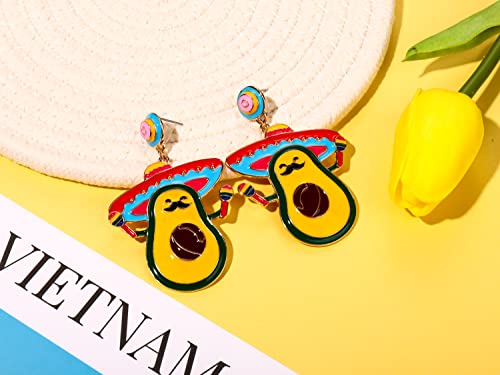 Mexican Fiesta Earrings Cinco De Mayo Earrings for Women Girls Beaded Piñata Sombrero Chili Avocado Dangle Earrings Mexican Independence Day Earrings Holiday Festive Party Jewelry Gifts4
