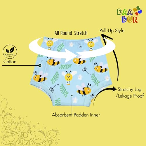 Image of Baby Padded Underwear - Soft Cotton Potty Training Pants for Toddlers, Washable & Reusable, Leak-Proof Training Underwear for Boys & Girls
