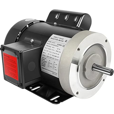 1 HP Electric Motor General Purpose Single Phase Motor 3450 RPM 115/230V 11.2/5.6A 56C Frame TEFC CW/CCW Cover