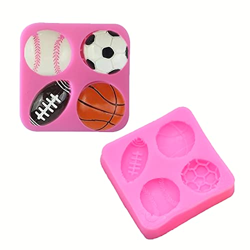 Basketball Chocolate Molds. 2 Pieces 4Cavity Ball Cake Decoration Silicone Molds, Football
